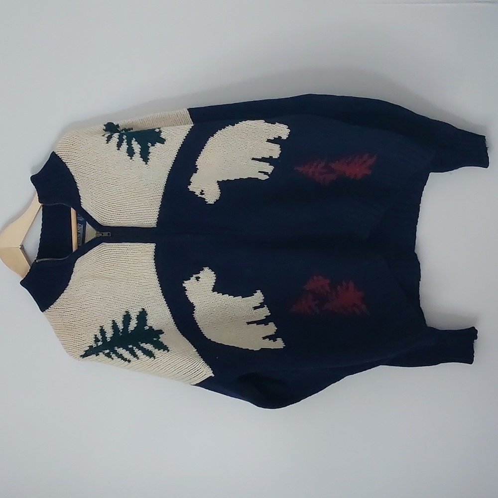 Vintage Lands' End Bear Cardigan